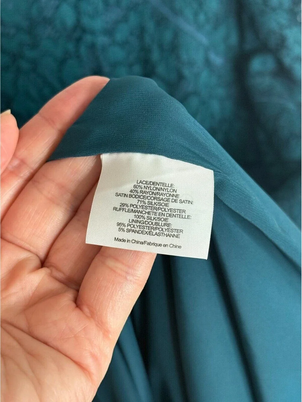 Tory Burch Teal Lace Cocktail Dress 8 Silk Ruffle Puff Sleeve